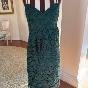 Club Monaco Bolari Green Lace Midi Dress Size 6 Party Cocktail Wedding Fairy